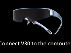 1080P OLED 43° FOV 1800 نيتس AR نظارات ذكية 0~-600° Dioptor HMD نظارات ثلاثية الأبعاد مع USB-C