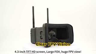 نظارات FPV مقاس 4.3 بوصة لرؤية الطائرات بدون طيار