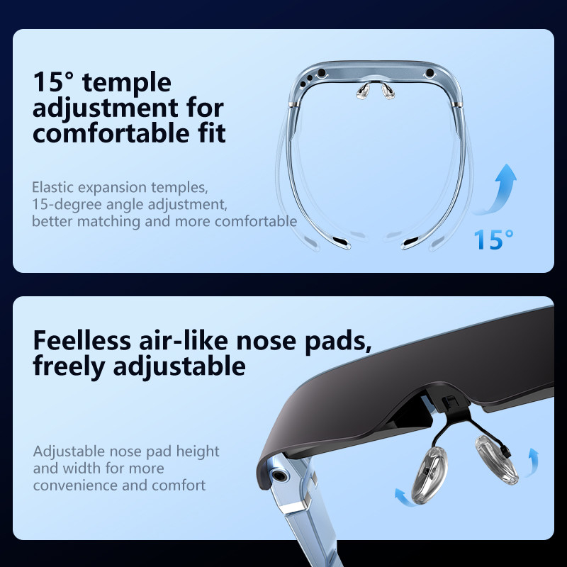 ENMESI V30 USB Type C AR Smart Glasses 1920 * 1080 AR الرأس المثبت على الشاشة