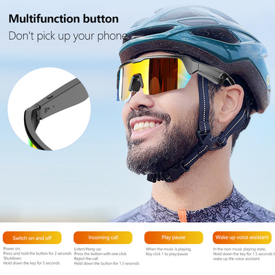 UV 400 الرياضة بلوتوث نظارات ركوب بلوتوث 5.3 بطارية 50 ساعة ركوب الدراجات